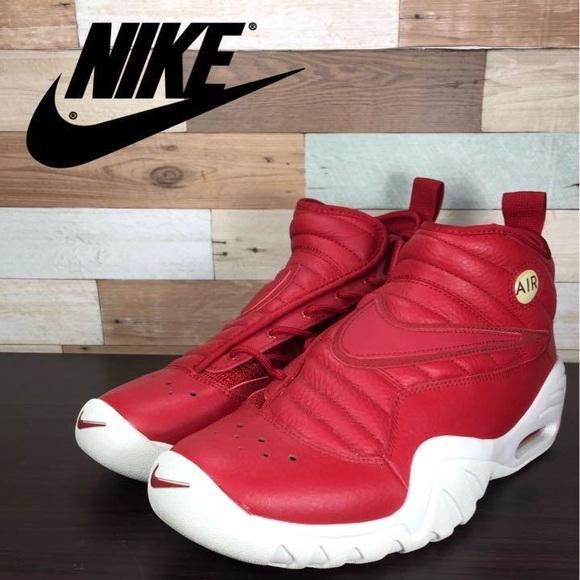 Nike Air Shake Ndestrukt Men's Leather Red Gym Shoes